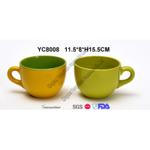 Large Soup Mug Two Tone Color